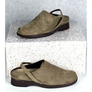 Munro American Traveller Comfort Shoes Brown Suede Mules Clogs Size 5